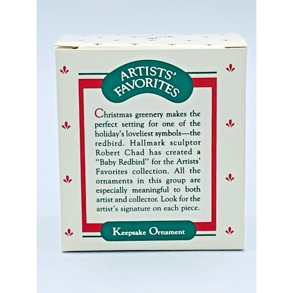 Baby Redbird‎ Hallmark Ornament 1988 Clip-on Artists' Favorites Robert Chad